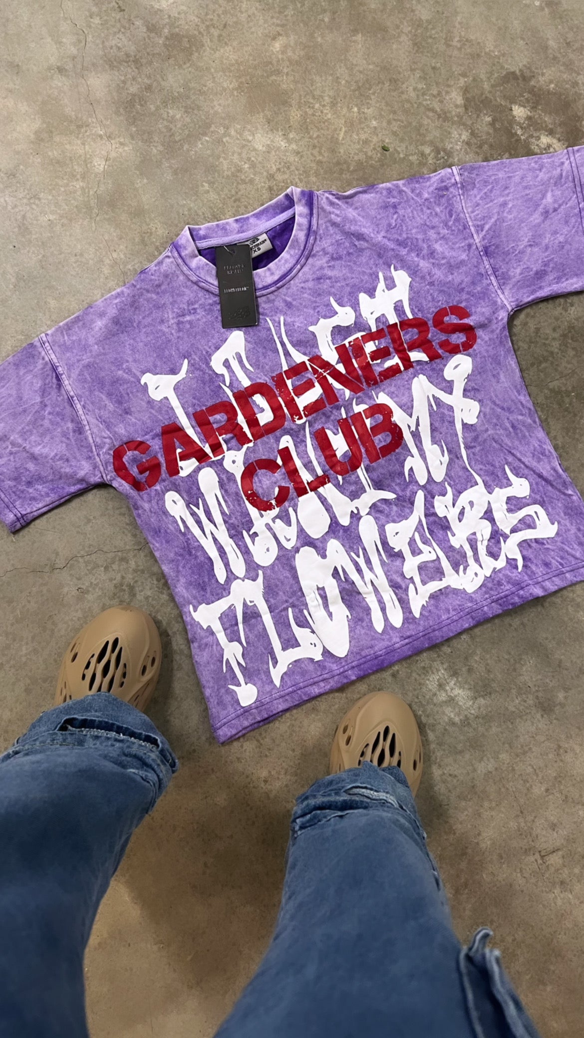 Acid Washed "IJWMF" Tee (purple/white)