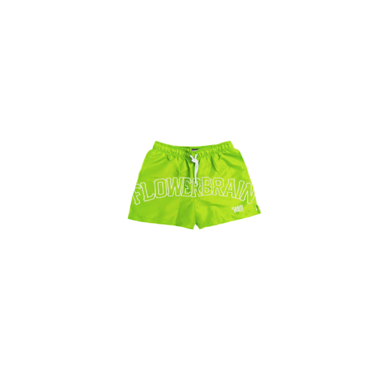 Oversized Logo "Summer Essentials" Shorts (Electric Green)