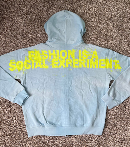 "FASHION IS A SOCIAL EXPERIMENT" ZIP UP (Please see description)